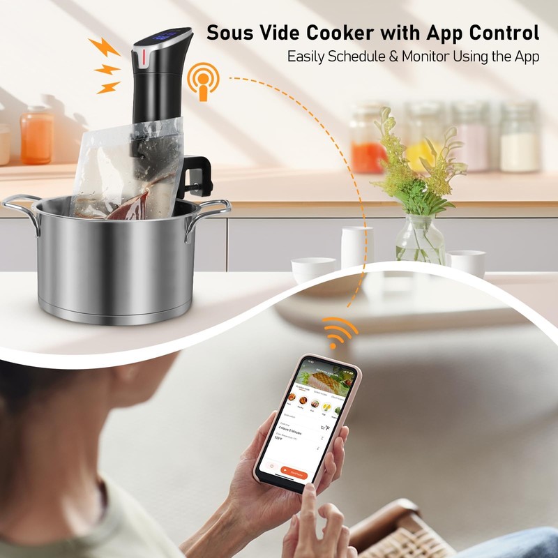Sous Vide Cooker with APP Control,1100W Precision Sous Vide Machine