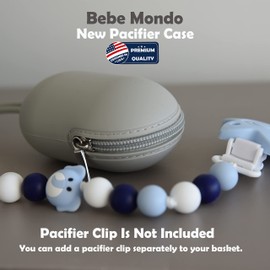 BebeMondo Pacifier Holder W Zipper, Pacifier Case for Diaper Bag Fits Pacifiers, Strollers & Travel Outdoor Activities, 100% Silicone Pacifier Case for Smart Mom Unisex Diaper Bag Accessory -1 Piece