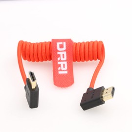 DRRI 8K HDMI to HDMI 2.1 Ultra High Speed Braided Coiled Cable for Z Cam E2 S6 / Sony A7IV to Atomos Shinobi Monitor