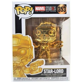 Funko Pop Movies: Guardians of the Galaxy - Gold Chrome Star-Lord Collectible Figure, Multicolor