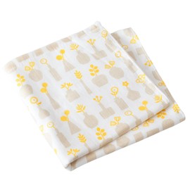 Bloom Gauze Touch Bath Towel, Single Item, Senshu Towel, Quick Drying, Lightweight, Thin, 100% Cotton, Made in Japan (Flower Base Beige)