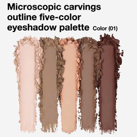 Hxssll Neutral Nude Brown Eyeshadow Palette Makeup, 5 Colors Velvety Matte Finish, Cool-Toned Nude Taupe Eye Shadows, Natural Everyday to Eye Makeup Looks, for Brown Eyes Long Lasting Naturing-Looking 01#