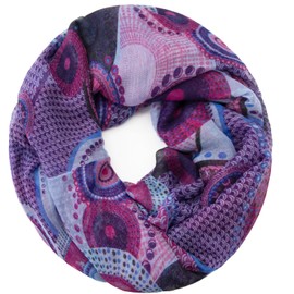 Glamexx24 Women's Loop Scarf, Basic Tube Scarf, Neckerchief, Lightweight Round Scarf, Neckerchiefs, Multicoloured, Purple/light blue