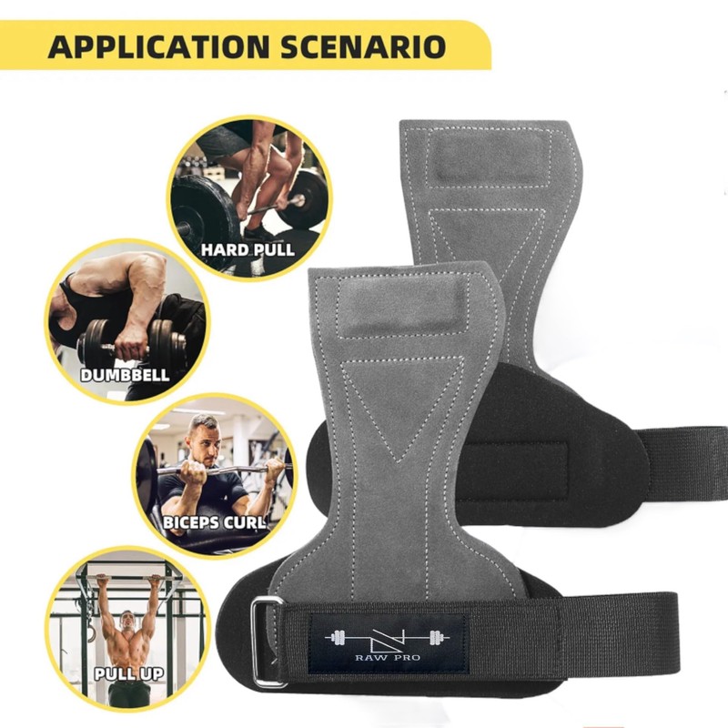 Lifting Multi-Grip Straps/hooks Premium Neoprene for Enhanced Weightlifting - Durable