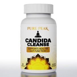 Pure Peak Candida Cleanse - Gut & Colon Support (60 Capsules) - for Men & Women - Natural Herbs for Intestinal Detox - Oregano Leaf, Wormwood, Black Walnut, Caprylic Acid