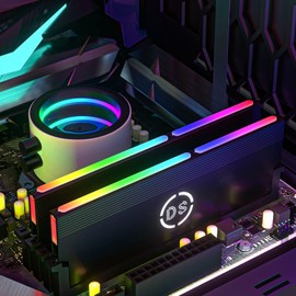 DS Universal RGB RAM Shell Memory Glowing Heatsink for PC Case, LED Cooling Vest Fin Heat Sink for Computer Case DDR3 DDR4 (2th Gen, M Series)