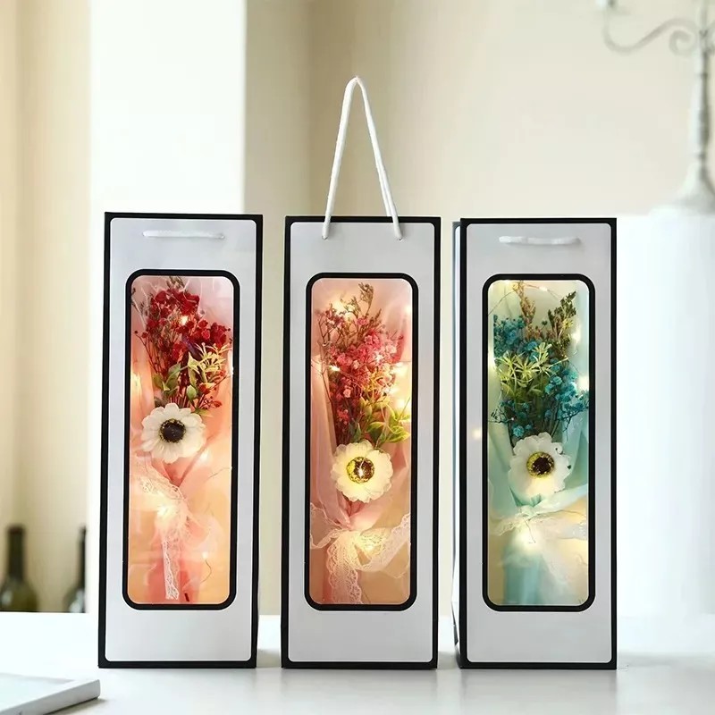 KH 12 Rosas Flores Led Valentín Novia Amiga Regalo Mamá