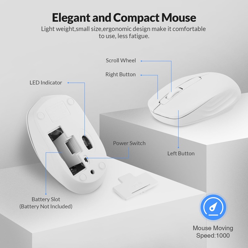 Wireless Keyboard and Mouse Combo - Rii Standard Office PC