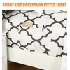 Elegant Comfort 6-Piece Quatrefoil Printed Deep Pocket Bed Sheet Set,