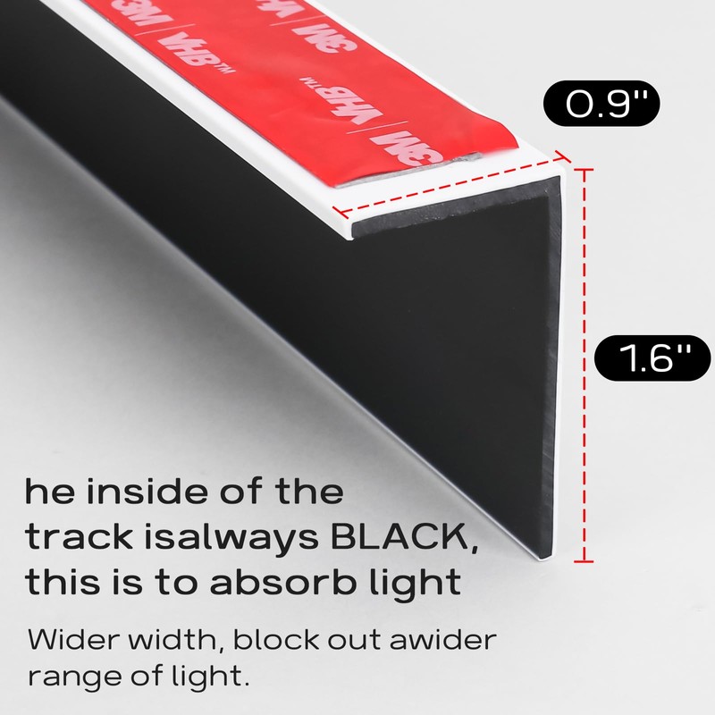 WINSMAR 100% Blackout PVC Light Blocking Strip for Window Shades