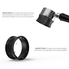KYONANO 58mm Espresso Dosing Funnel Magnetic - Portafilter Funnel 58mm - Espresso Funnel - Coffee Dosing Ring Compatible with 58mm Gaggia E61 Portafilter - Espresso Accessories for Barista, Home, Cafe