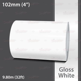 4.0" | 102mm Self-Adhesive Vinyl Pin Stripe Roll Decal Sticker Tape 32ft 9.80m - GLOSS WHITE, Universally Compatible for Cars, Trucks, Vans, Motorcycles, Bikes, Helmets, Arts & Crafts
