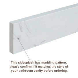 21 Inch Bathroom Vanity Sidesplashes Engineered Marble Stone Sides Splashes for Vanities Sink Top Bathroom Fixtures Accessories Aosta White