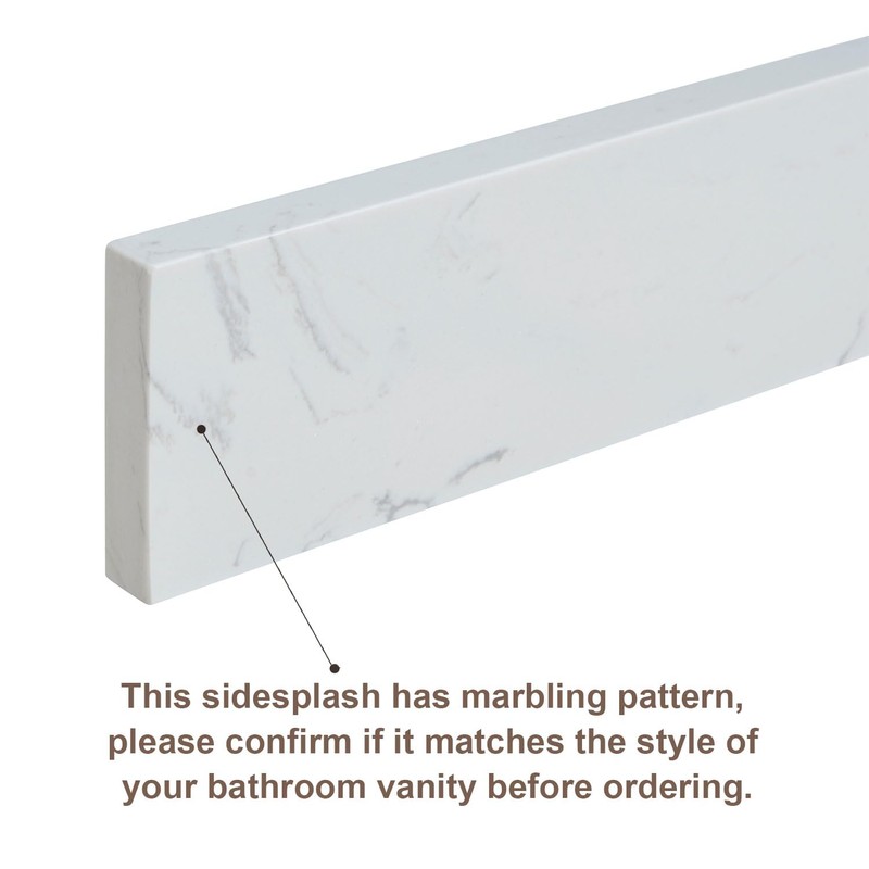 21 Inch Bathroom Vanity Sidesplashes Engineered Marble Stone Sides Splashes