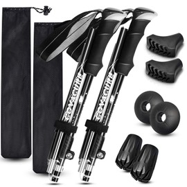 Covacure Trekking Poles Collapsible Hiking Poles - Aluminum Alloy 7075 Trekking Sticks with Quick Lock System, Telescopic, Collapsible, Ultralight for Hiking, Camping (100-120cm)