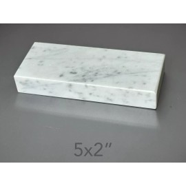 Carrara 5"x2"x¾" Undrilled Solid Italian Carrara White Marble Block Base Tile Trophy