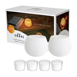 offti Bath Candles "Puka" Aroma Cup Candles (White Tea), Pack of 4