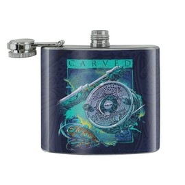 Carved Fly Fishing Trout Rod Reel Stainless Steel 5oz Hip Drink Kidney Flask