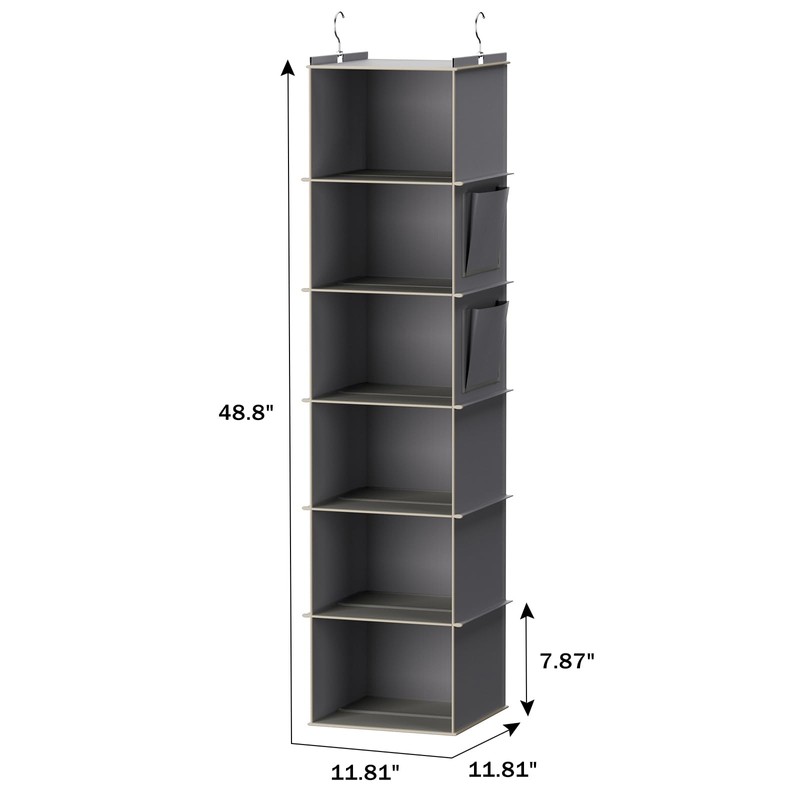 YOUDENOVA Hanging Closet Organizers and Storage, 6-Shelf Closet Hanging Storage