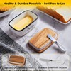 Ceramic Butter Dish with Lid and Knife for Countertop, Airtight