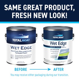 TotalBoat Wet Edge Marine Topside Paint for Boats, Fiberglass, and Wood (Off-White, 1 Quarts (Pack of 1))