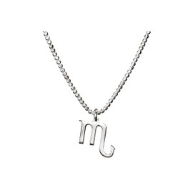 SILBERMOOS Zodiac Sign Women's Necklace Scorpio Scorpio Pendant with Ball Chain 45 cm Diamond-Cut from Italy 925 Sterling Silver, Sterling Silver, Not Applicable