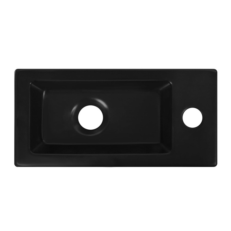 DeerValley Small Bathroom Sink, 15"x7" Mini Rectangle Wall Mount Vessel