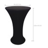 JISEN Cocktail Spandex Fitted Stretchable Elastic Tablecloth 28x43 Inch Black