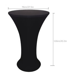 JISEN Cocktail Spandex Fitted Stretchable Elastic Tablecloth 28x43 Inch Black