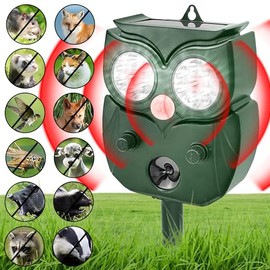 Repelente Solar Ultrasónico Animales Ahuyentador Ardillas Luz Led Intermitente Perros Gatos Ciervo Mapaches Zorrillos Zorros Más