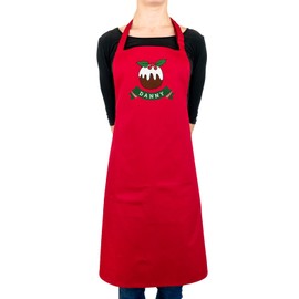 Stickerscape Christmas Apron (Christmas Pudding - Red) | Christmas Baking and Cooking Apron Gift for Women | Lots of Colours and Choice of Design