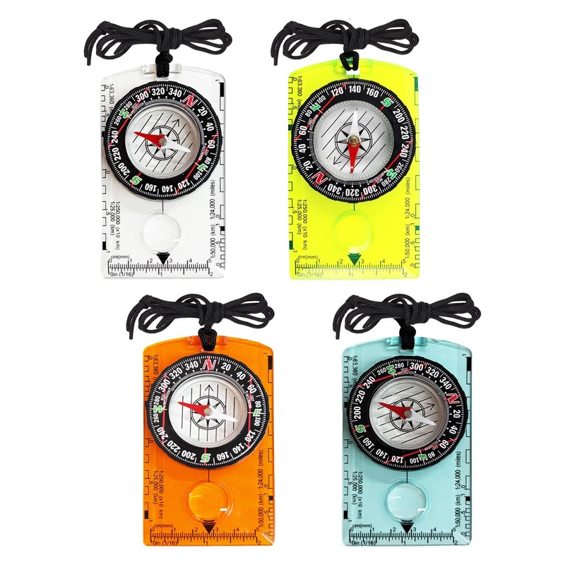Flintronic 4Pcs Navigation Compass, Multifunctional Hiking Compass, Waterproof Pocket Compass