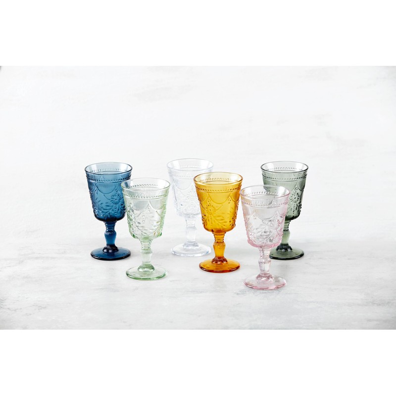 FORTESSA Debutante Vintage Themed Glassware, 10 Ounce Water Goblets (Set
