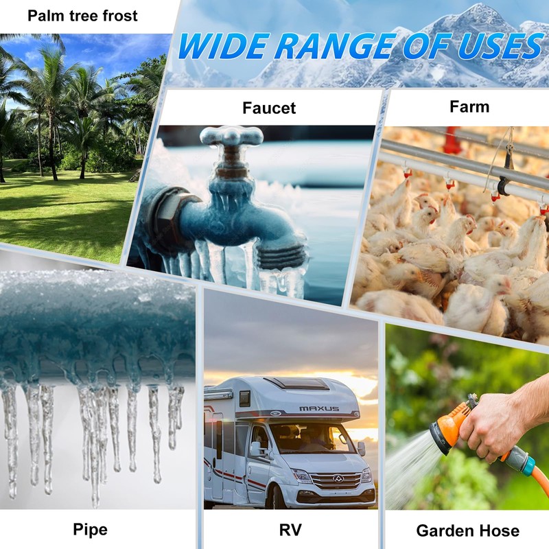 HEATIT 5JHSF 100Ft High-Efficiency Self Regulating Heat Tape Freeze Protection,