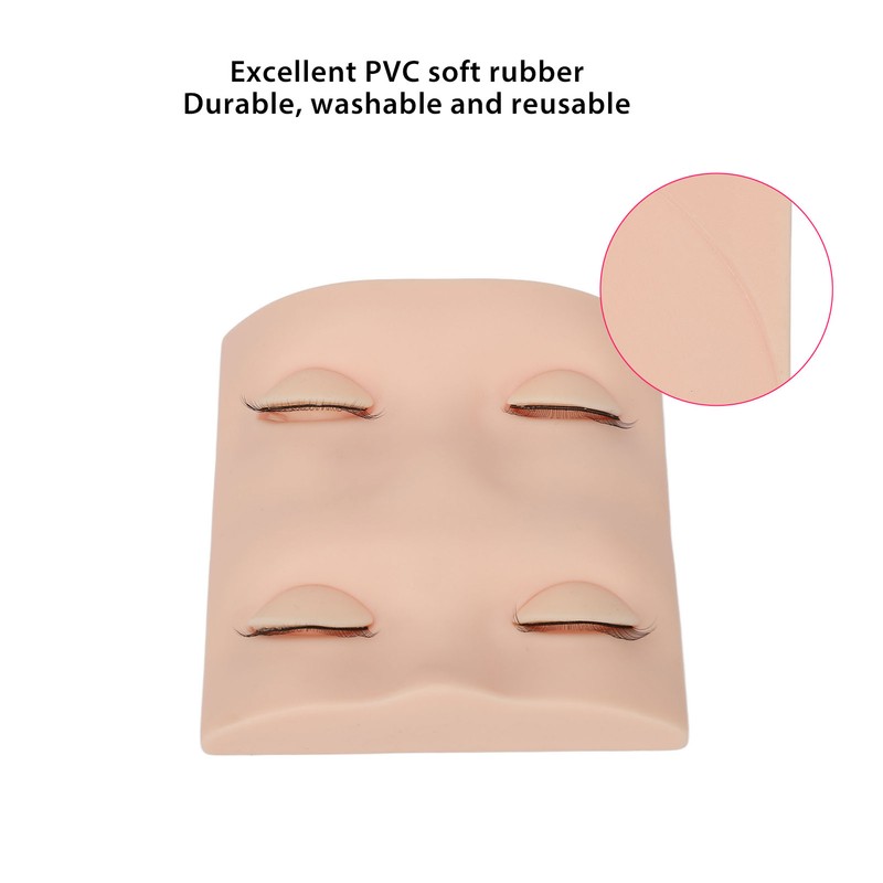Lash Mannequin Head with with 3 Pairs Replacement Eyelids Realistic