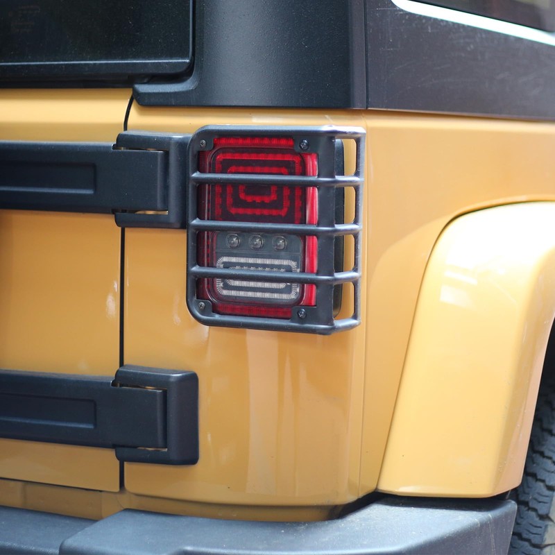 SINLIRU JK Taillight Covers Black Tail Light Guards for 2007-2017