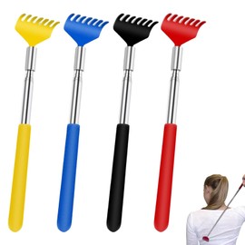 Set of 4 back scratchers, telescope, scratch hand back scratcher, stainless steel back scratcher, extendable to 20-68 cm, suitable for back massage, back scratching, head scratching, foot scratching