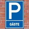 Parking Sign "guest" Portrait 300 x 200 MM, sturdy Aluminium