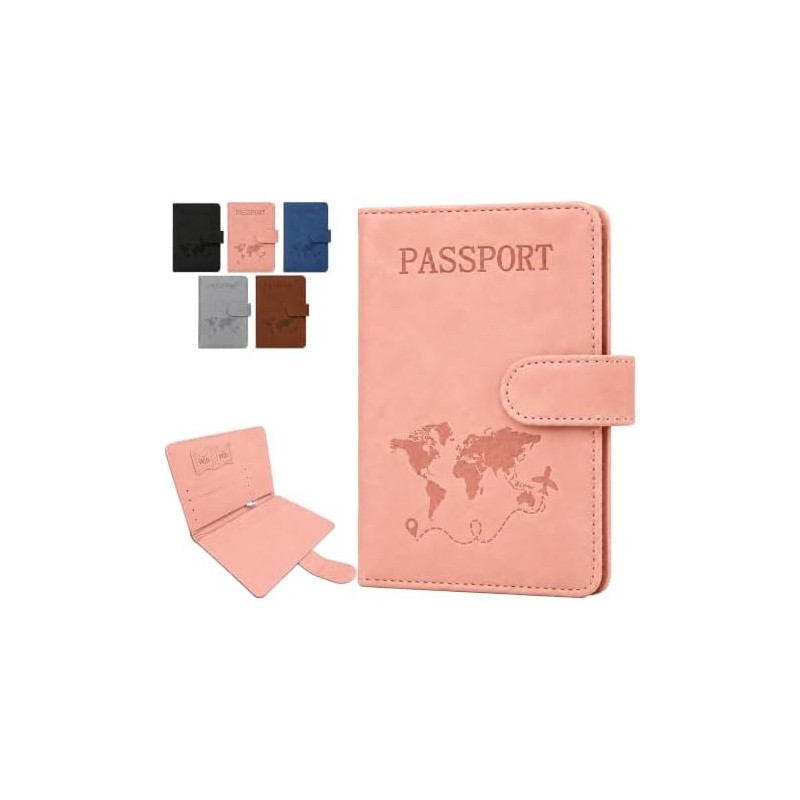 Porta Pasaporte con Bloqueo RFID y Cierre Magnético, Organizador de