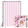 Leyiyi 5x7ft Photography Background Pink and White Stripe Backdrop Happy