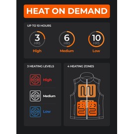 ORORO Men's Heated Softshell Vest with USB-C Rechargeable Battery, Soft Shell Heated Golf Vest for Men (Black, M)