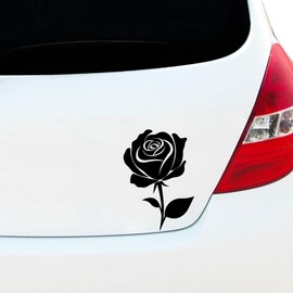 Rose Car Sticker, Vinyl Decal Sticker, Car Window Bumper Sticker, Van Decal Sticker, Motorhome Caravan Sticker, Flower Sticker, 200mm