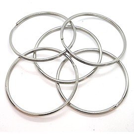 Very Large Strong Nickel Jailer Split Rings Key Ring 76mm 5 Unit