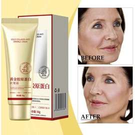 2 Piezas Crema Antiarrugas con Colágeno Dorado, Crema Hidratante Facial Coreana con Colágeno Dorado, Crema Reafirmante Humectante Profunda de Larga Duración, 50g