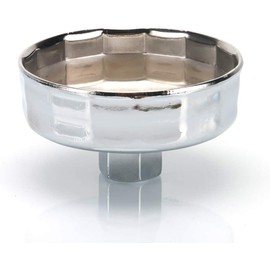 84mm 14 Flutes Oil Filter Socket Oil Filter Cap Wrench Tool Universal Chrome Plated Steel Oil Filter Removal Tool Compatible with Mercedes Dodge and Jeep 3.0L Diesel Engines