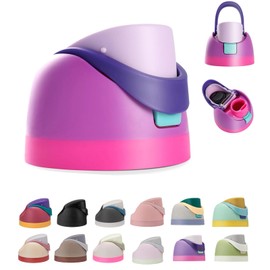 Replacement Lid for Owala FreeSip Water Bottle, Replacement Parts Compatible with Owala Freesip 16 oz 24 oz 32 oz 40 oz, Leakproof Straw Cap with Carry Loop (Pink&Purple)