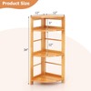 Giantex 4-Tier Corner Shelf, 34" Bookshelf with Rubber Wood Frame,