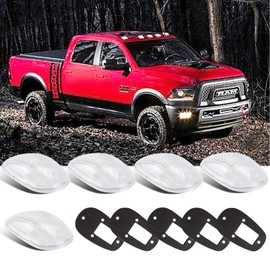 Tresound Cab Roof Marker Lights Cover for 2003-2016 Dodge Ram 1500 2500 3500 (Clear Lens)