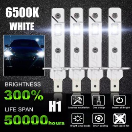 CHUSYYRAY H1 H1 Combo 4000W 600000LM LED Headlight High Low Beam Kit Bulbs White 6000K 4X