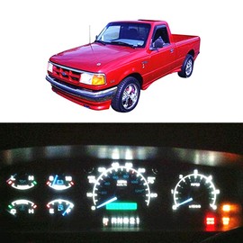 WLJH Super Bright White Instrument Cluster Panel Gauge Warning Indicator Bulb Full Dash Lights Led Package Kits for Ford Ranger 1989-1994, Pack of 17